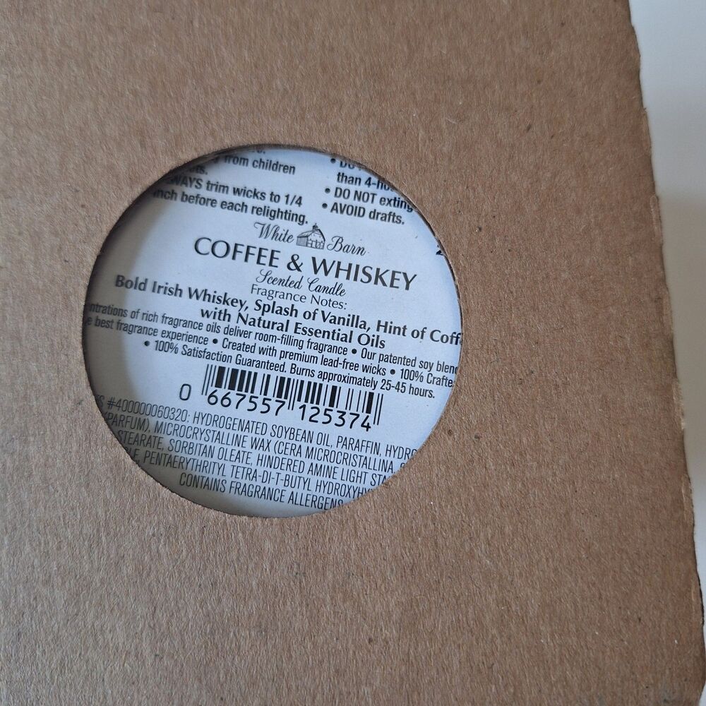 Bath Body Works White Barn Coffee & Whiskey 3-Wick Scented Candle 14.5 oz New